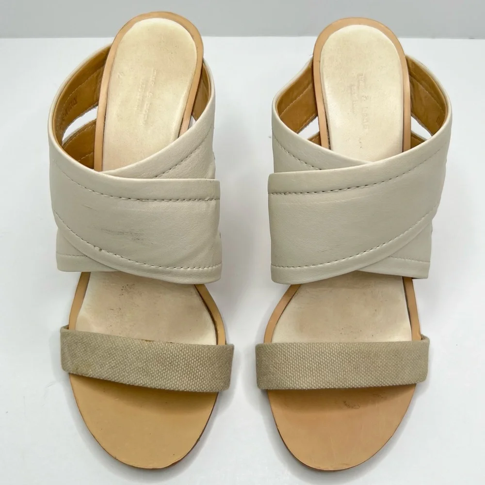 Rag & bone Shaw Wedge Sandals in Cream Size Leather Size 38.5